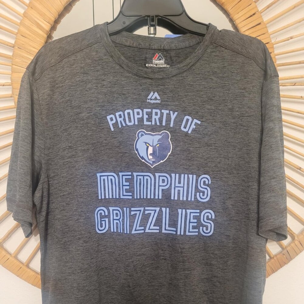 New NBA Men's Property Of Short Sleeve Crew Neck Synthetic Tee T-Shirt Charcoal